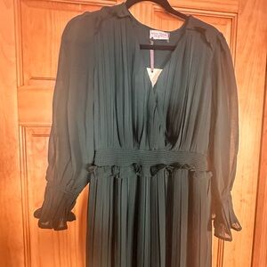 Boden Green Pleated Dress
